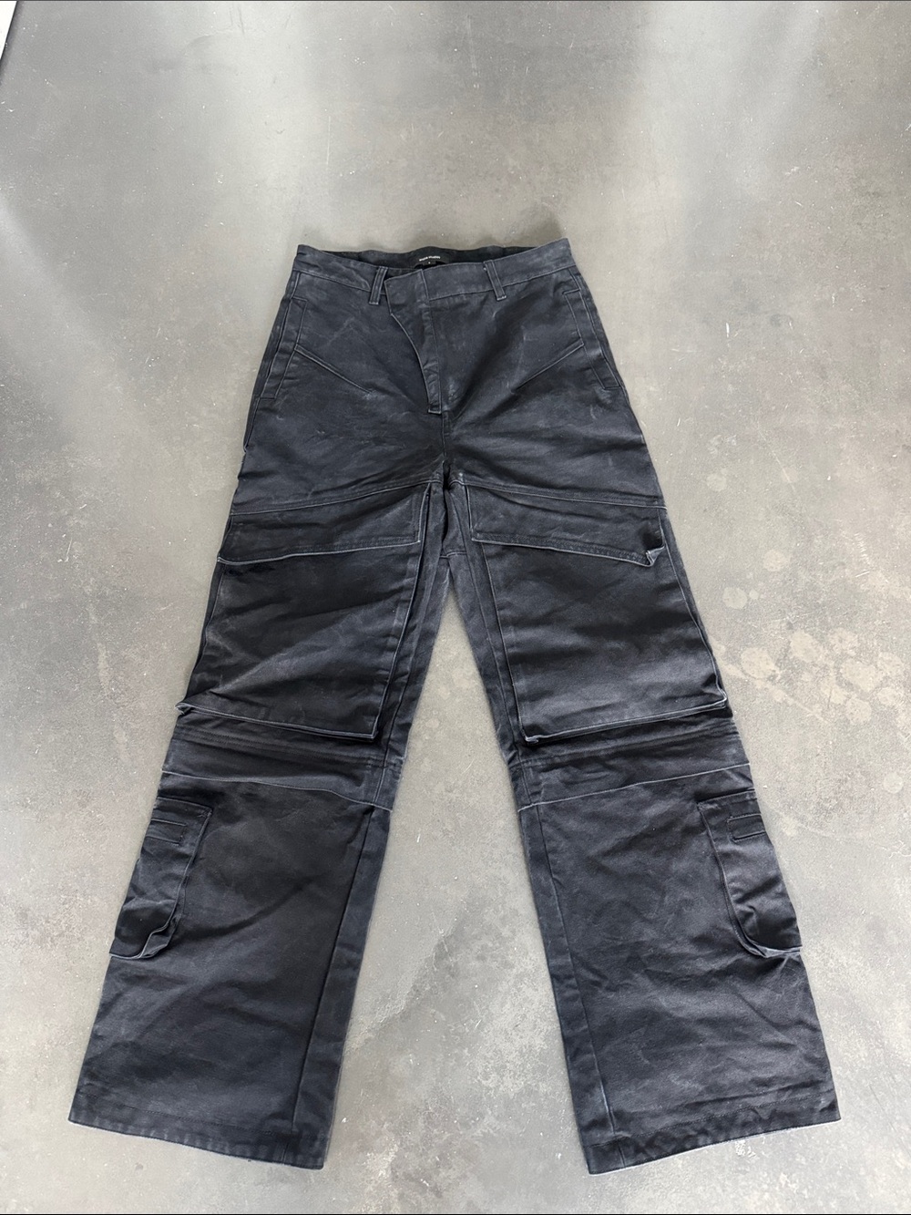 Men's Black Cargo Work Pants with Multi-Pockets